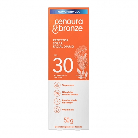 PROTETOR SOLAR FACIAL DIÁRIO FPS30 50G CENOURA E BRONZE COTY