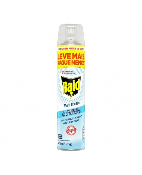 REPELENTE INSETOS RAID ESSENCIAL MULTI INSETOS SPRAY EMBALAGEM ECONÔMICA 420ML SC JOHNSON