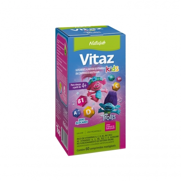 VITAZ KIDS TROLLS 60COM MASTIGÁVEIS NATULAB