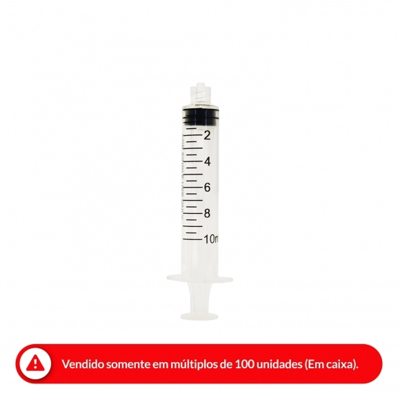 SERINGA HIPODÉRMICA DESCARTÁVEL SEM AGULHA 10ML LUER LOCK MEDIX