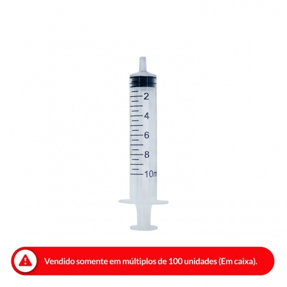 SERINGA HIPODÉRMICA DESCARTÁVEL SEM AGULHA 10ML LUER SLIP MEDIX