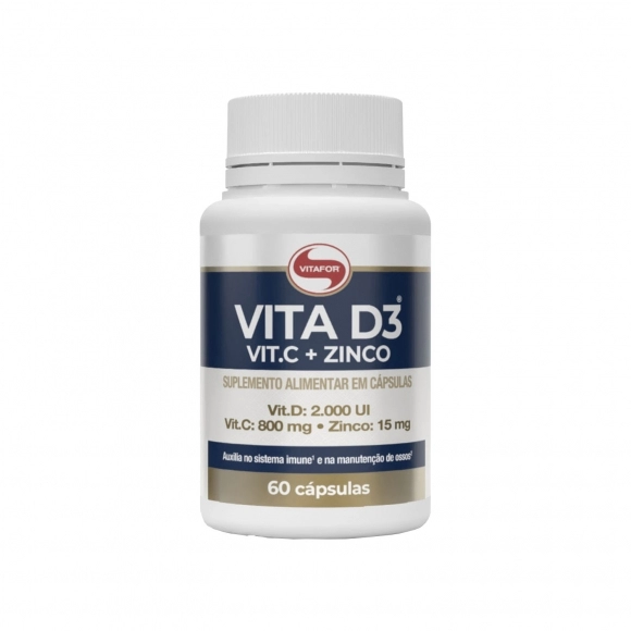 VITA D3 VITAMINA C + ZINCO 60CAPS VITAFOR