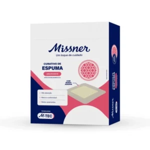 CURATIVO M-TEC ESPUMA ABSORVENTE SILICONE BORDA ADESIVA 15X15 MISSNER