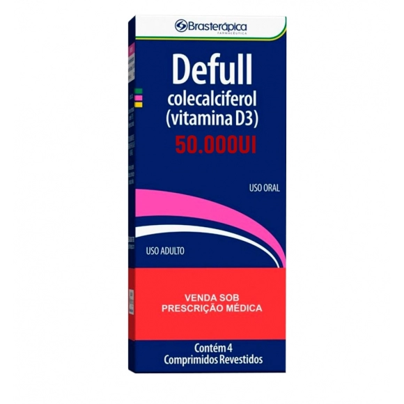DEFULL D3 50000UI 04 COMPRIMIDOS  BRASTERAPICA