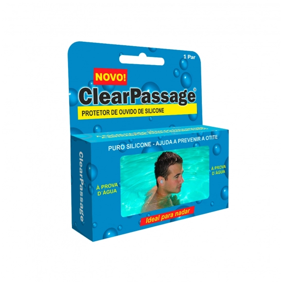 PROTETOR OUVIDO SILICONE ADULTO C/1 PAR CLEAR PASSAGE