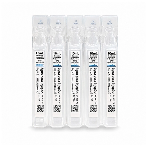 ÁGUA PARA INJEÇÃO 10ML C/200 FLACONETES EQUIPLEX