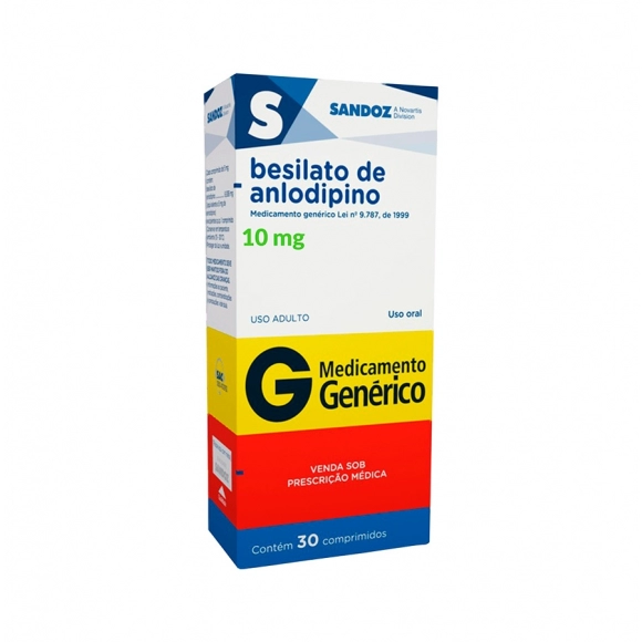 ANLODIPINO BESILATO 10MG 30COM SANDOZ