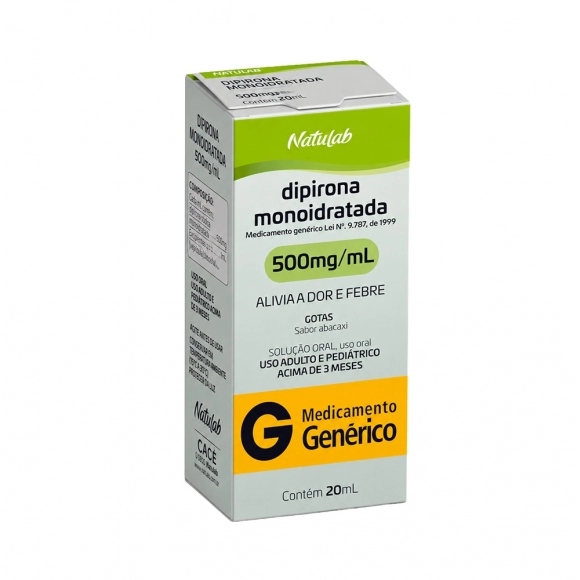 DIPIRONA MONOIDRATADA 500MG 20ML NATULAB