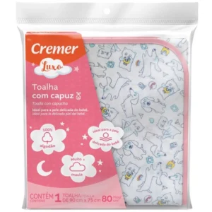TOALHA BANHO COM CAPUZ MENINA CREMER