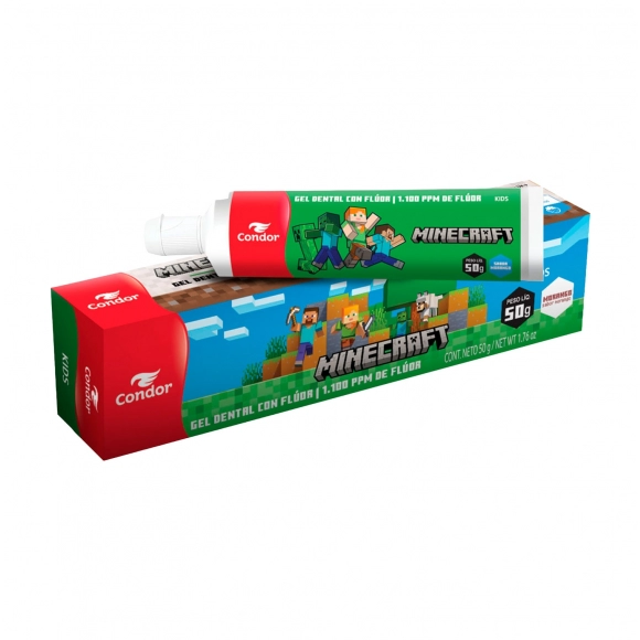 GEL DENTAL COM FLÚOR INFANTIL MINECRAFT 50G CONDOR