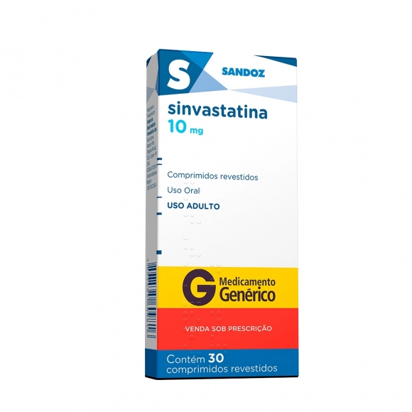 SINVASTATINA 10MG 30COM SANDOZ