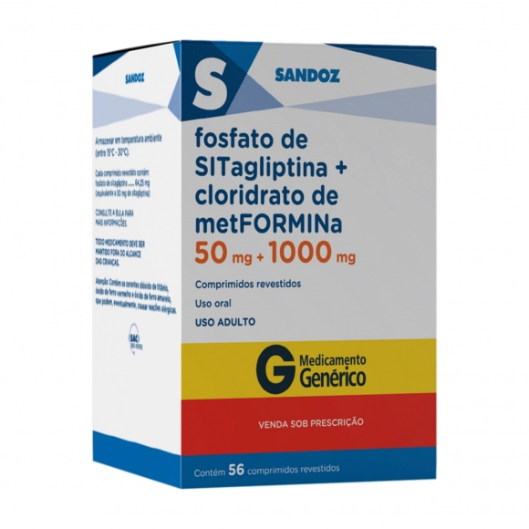 SITAGLIPTINA+METFORMINA 50MG+1000MG 56COMP SANDOZ G