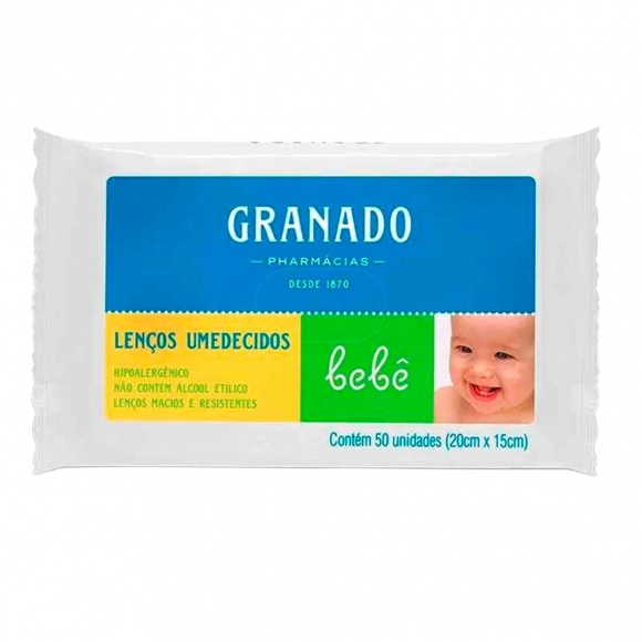 LENÇOS UMEDECIDOS BEBÊ PELES SENSÍVEIS C/50 GRANADO