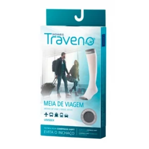 MEIA 3/4 15/20 TRAVENO UNISEX C/P M 170 BRANCA SIGVARIS