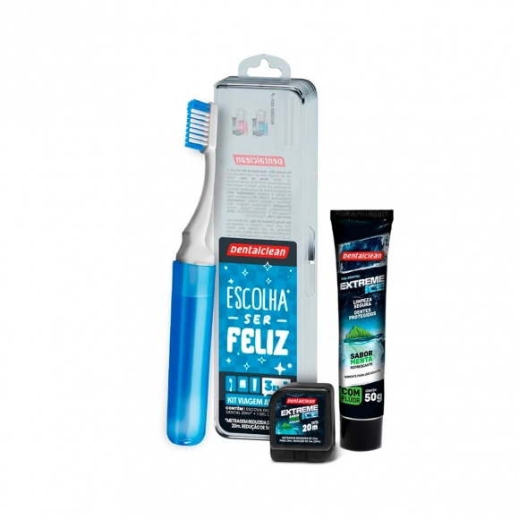 KIT ECONÔMICO ADULTO ESCOVA DENTAL + GEL DENTAL 50G + FIO DENTAL 25M DENTALCLEAN