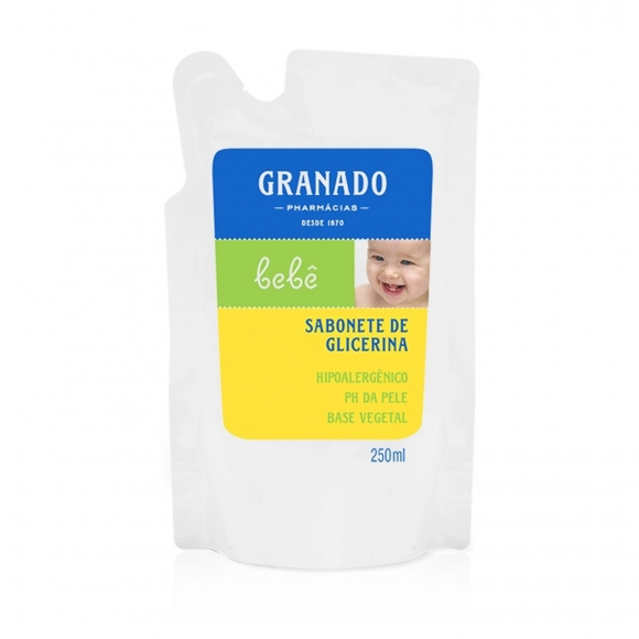 SABONETE LÍQUIDO GLICERINA BEBÊ TRADICIONAL REFIL 250ML GRANADO