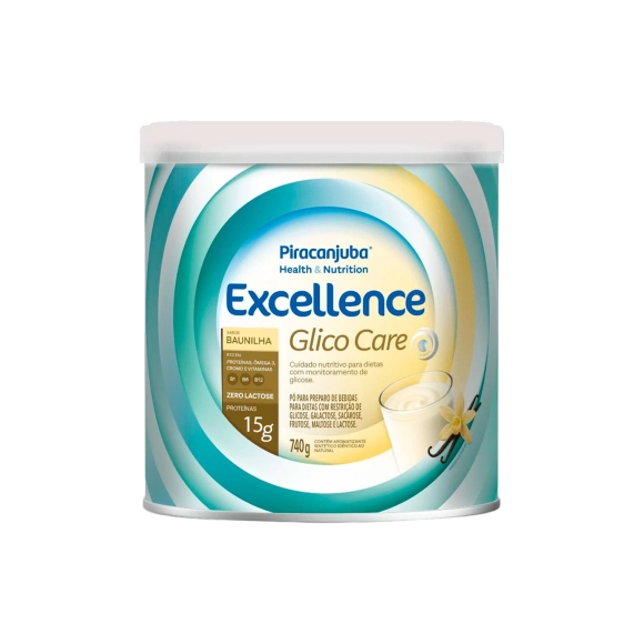 SUPLEMENTO ALIMENTAR EXCELLENCE GLICO CARE BAUNILHA 740G PIRACANJUBA