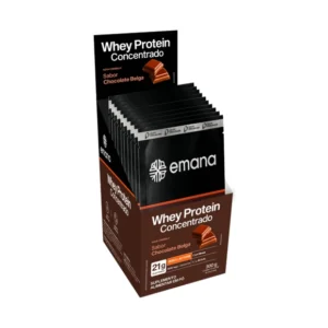 WHEY PROTEIN CONCENTRADO CHOCOLATE BELGA DISPLAY C/10 SACHÊS 30G EMANA PIRACANJUBA